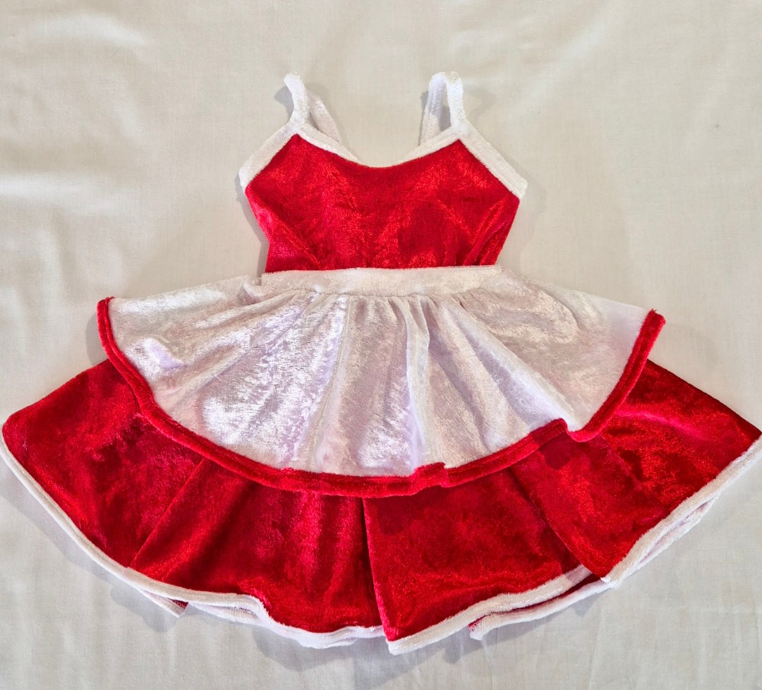 Velvet Tier Skirt Mrs Claus Dress (1-6)